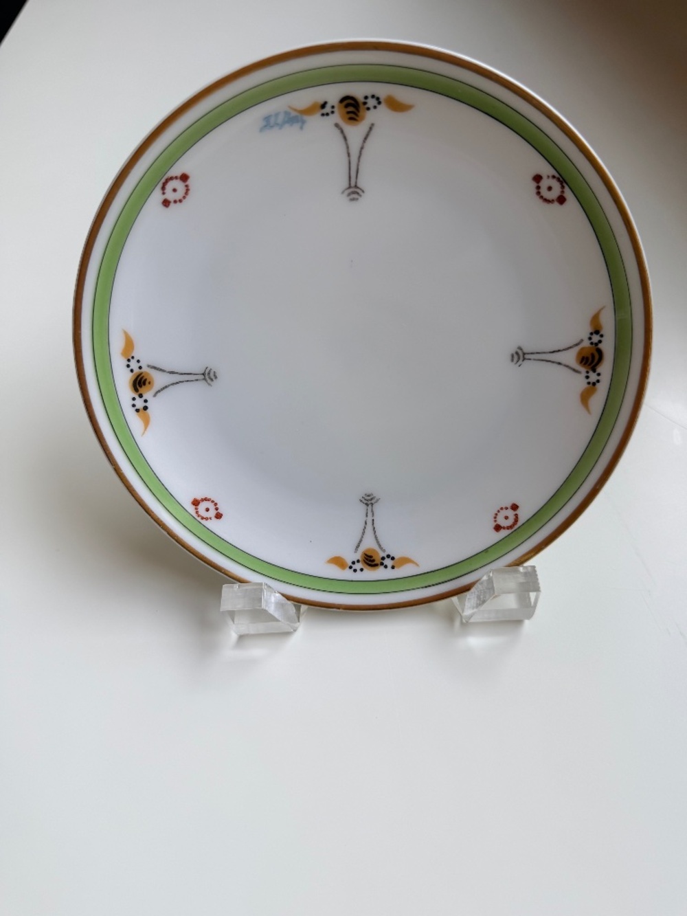 AntiqueSilesia Porcelain Plate by Indiana Art Studio-Hand Painted